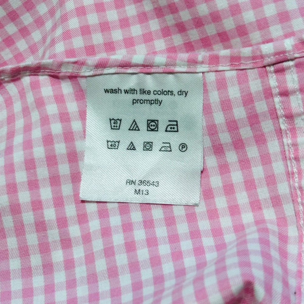 Lauren Ralph Lauren Pink White Gingham Shirt XL Regular Fit Stretch Fabric - Picture 6 of 9